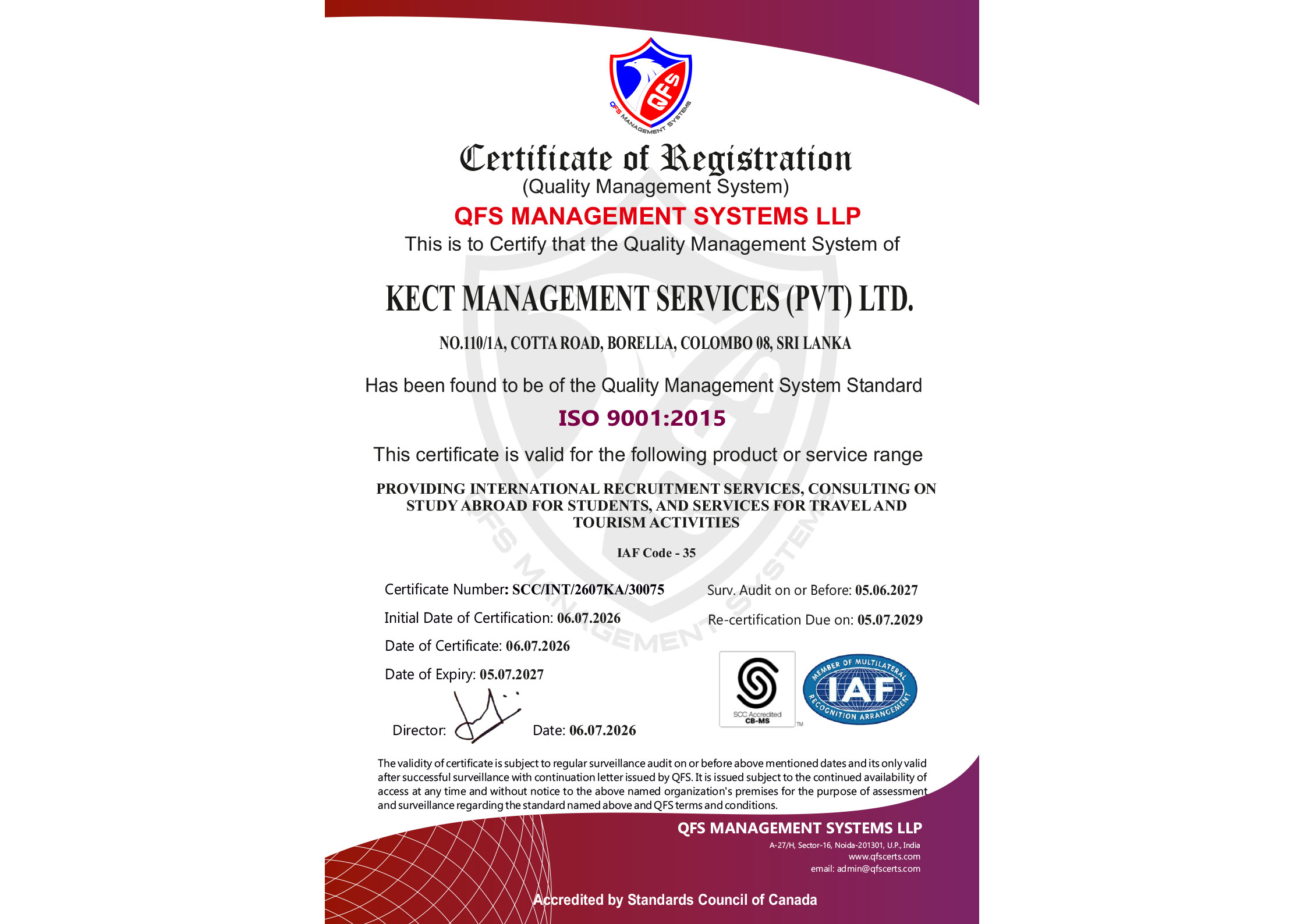 ISO 9001:2015 Certificate